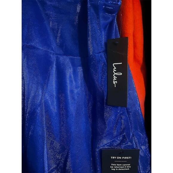 Lulu's Blue Tiered Maxi Dress with Spaghetti Straps Small - Picture 8 of 15